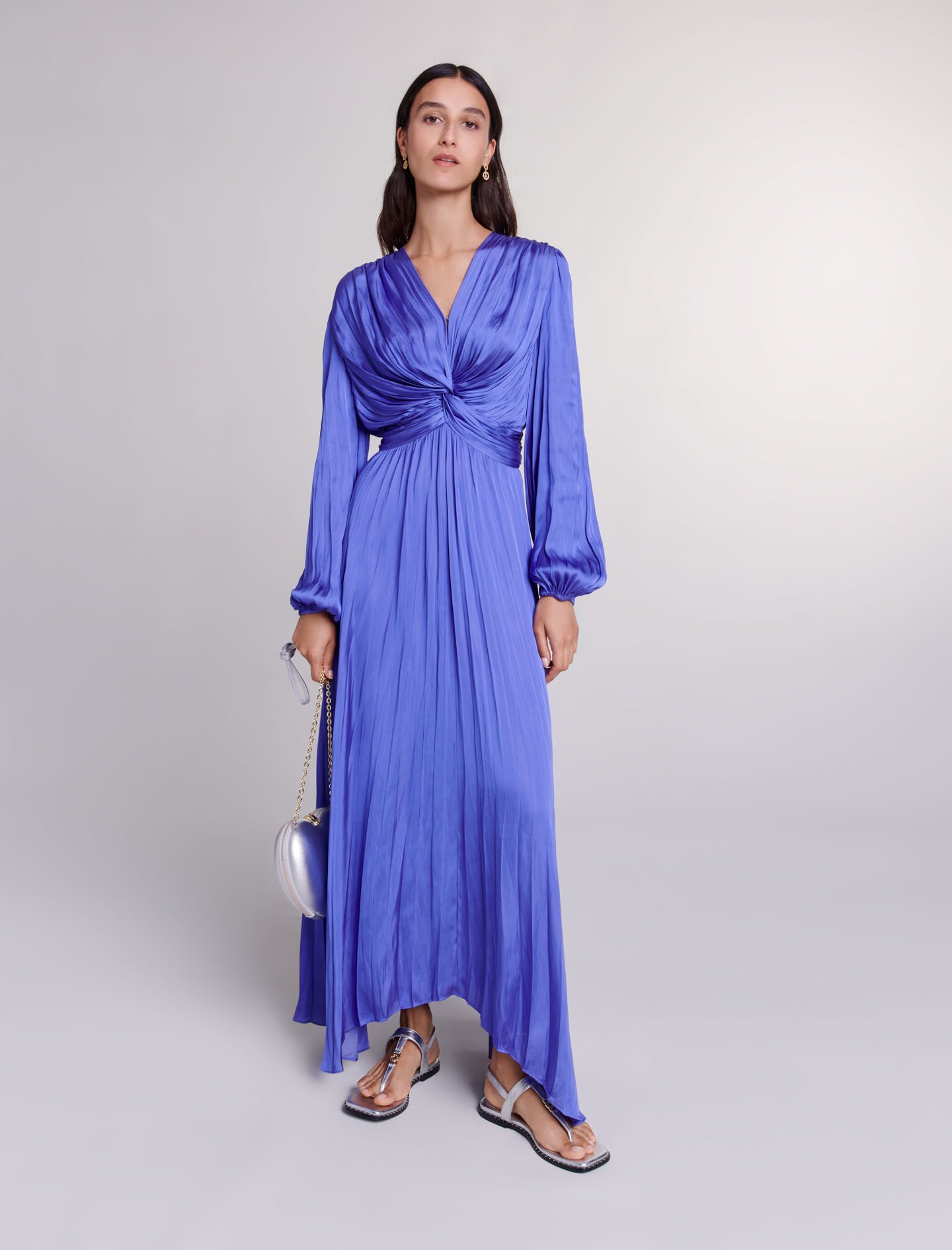 Vestito satinato drappeggiato on sale