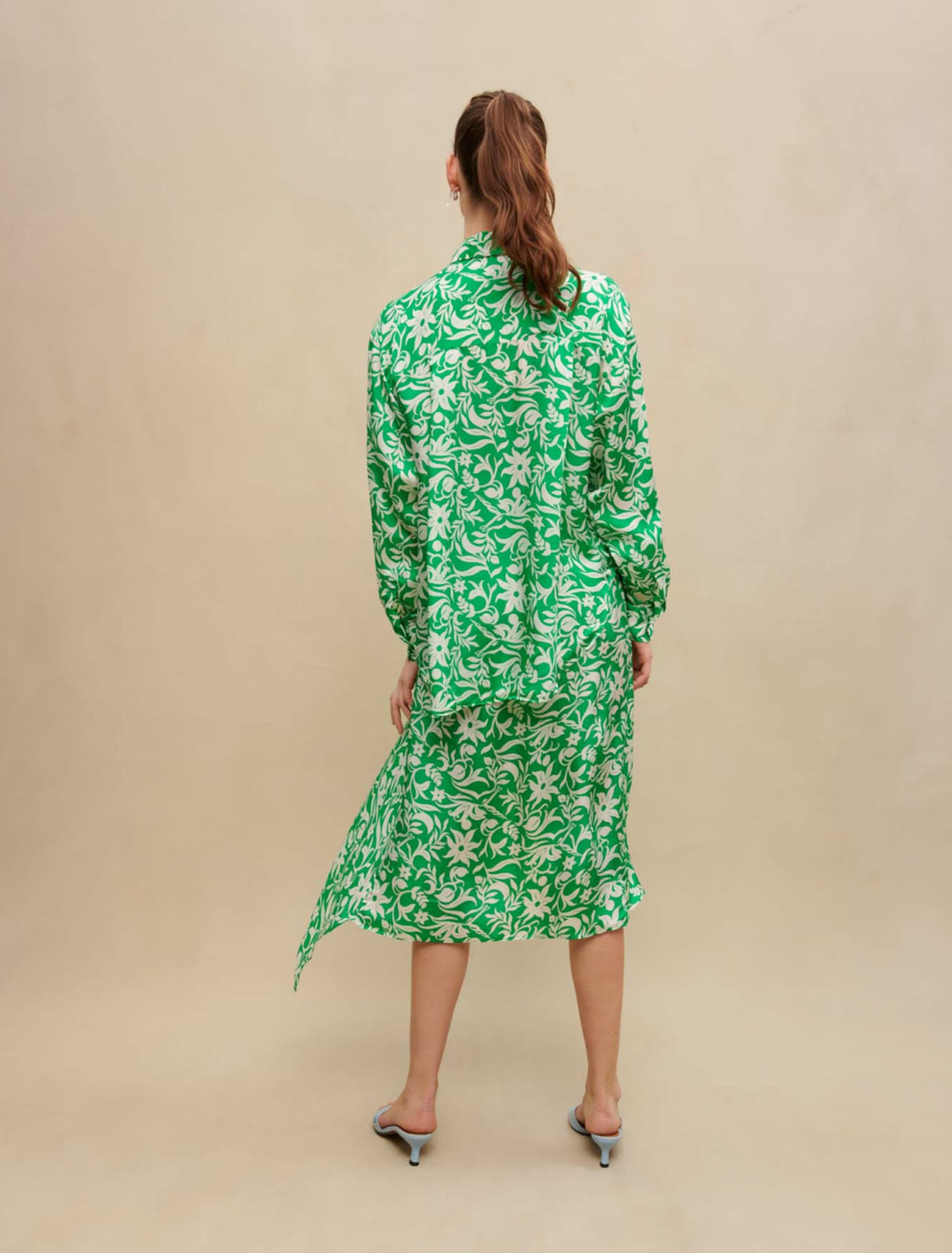 Camicia in raso stampata
