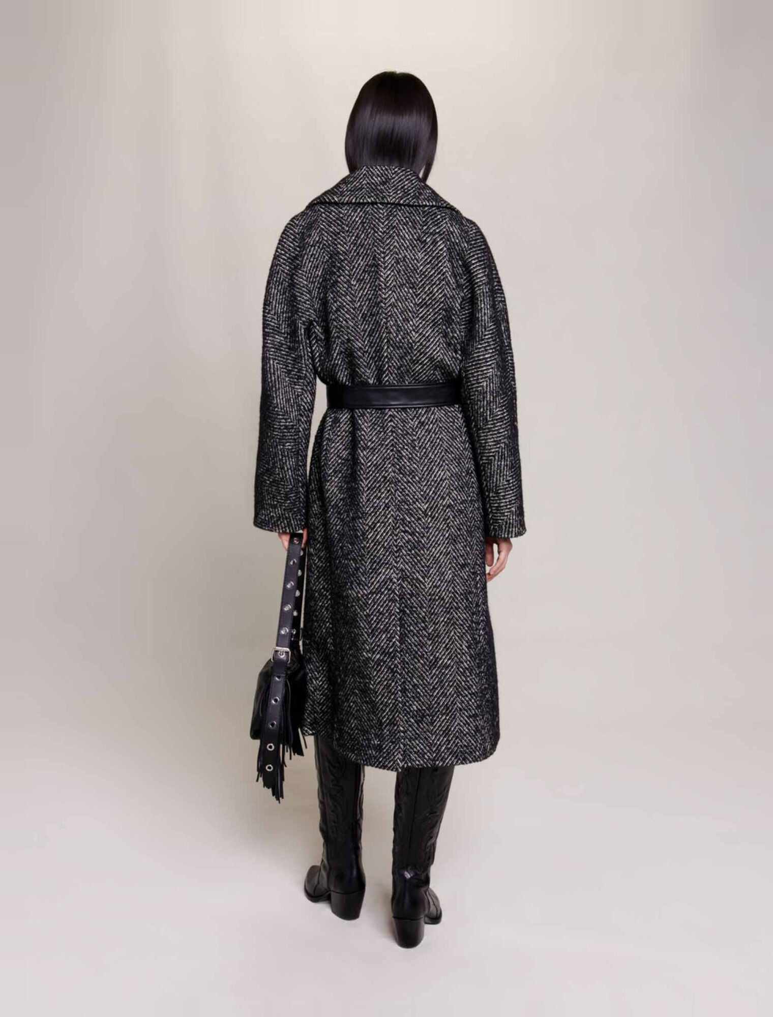 Cappotto lungo spigato