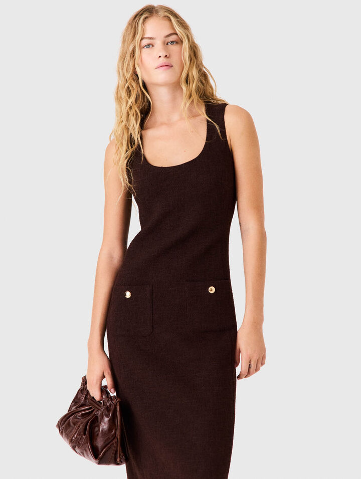 Abito midi in tweed