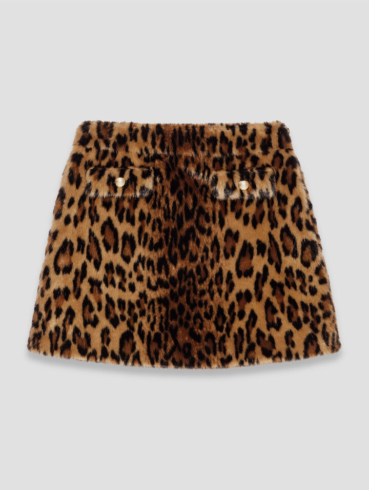 Minigonna in eco-pelliccia leopard
