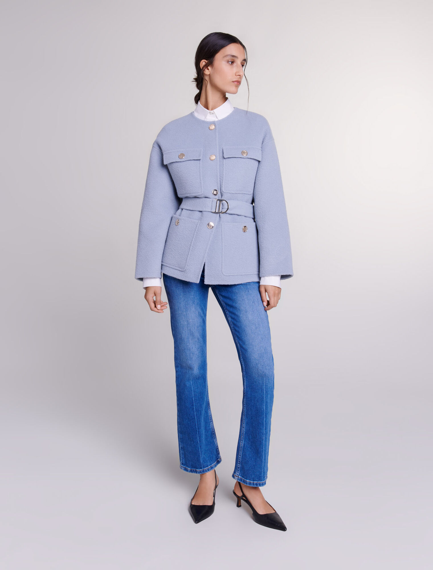 Cappotto corto con cintura