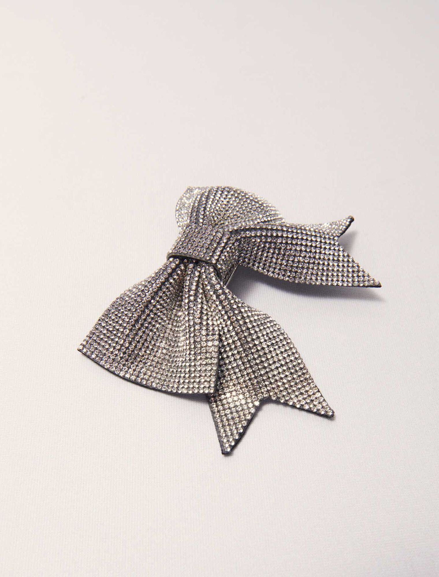 Fermaglio con fiocco in strass