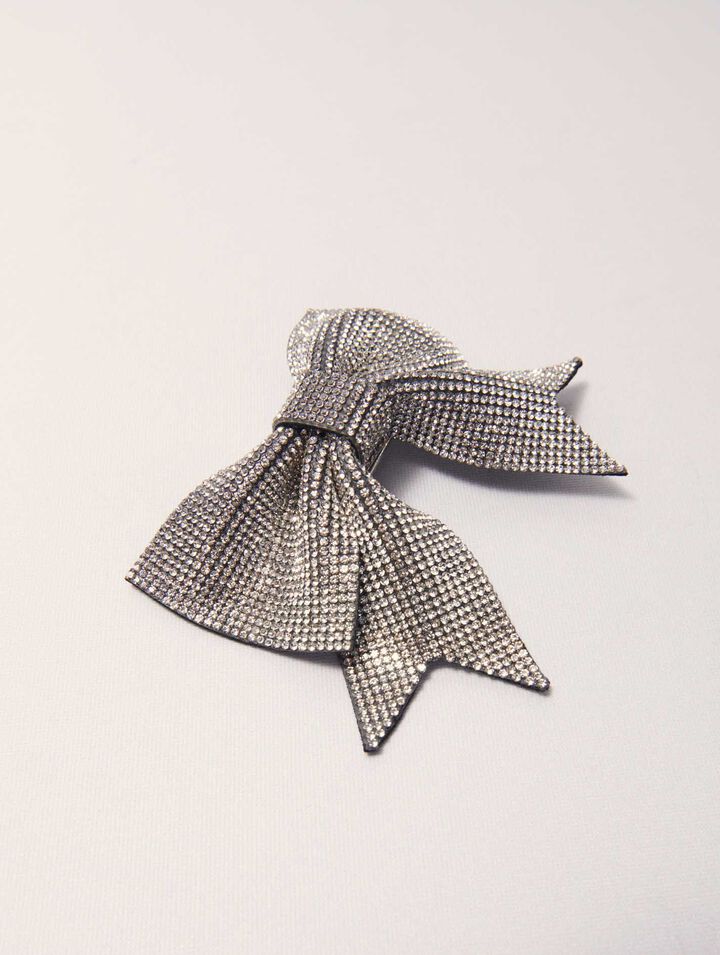 Fermaglio con fiocco in strass