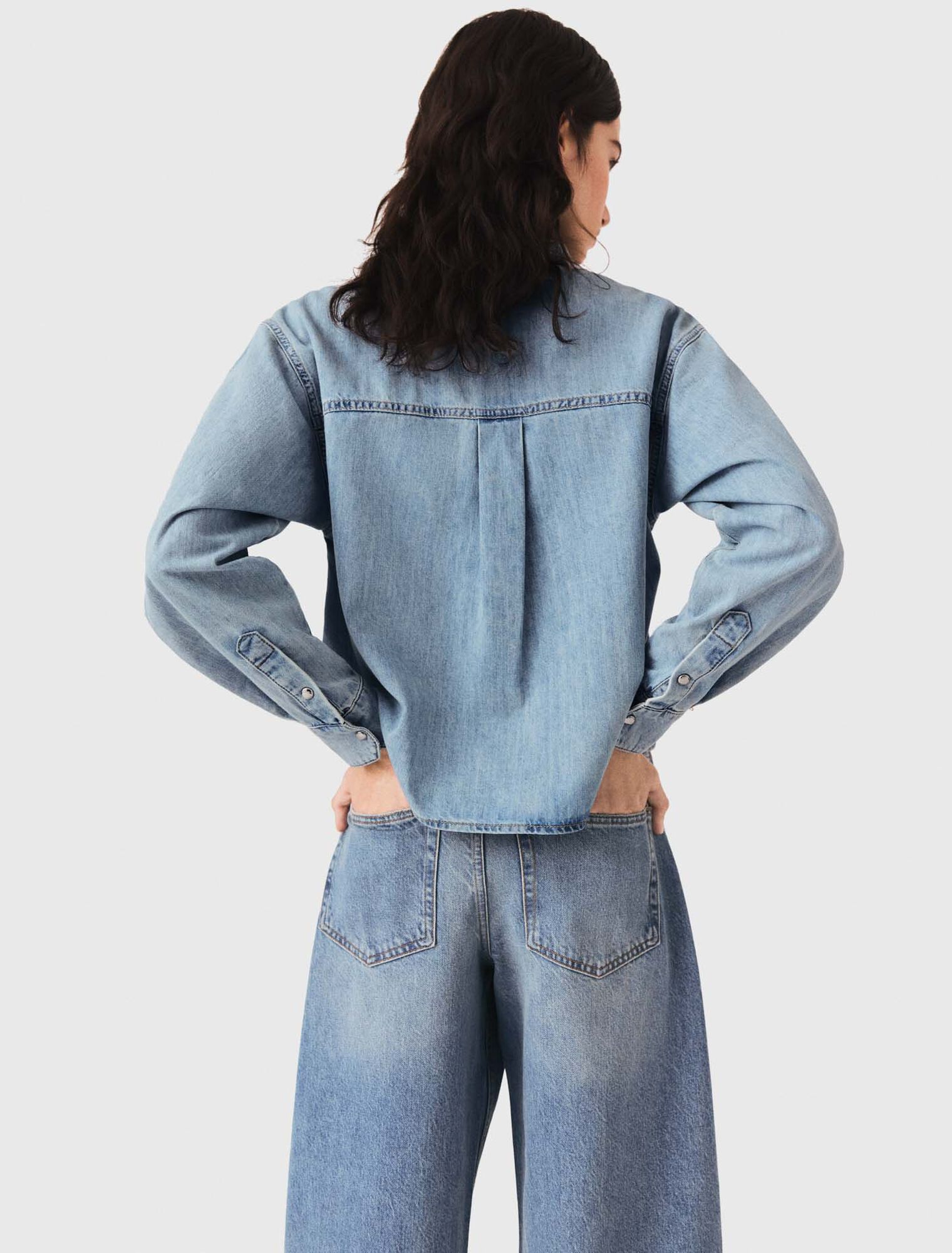 Camicia in denim con logo