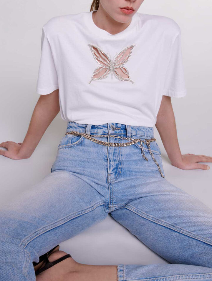 T-shirt con strass