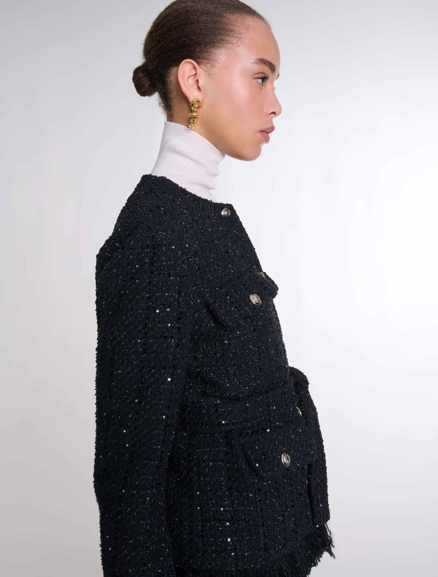 Giacca in tweed con lustrini