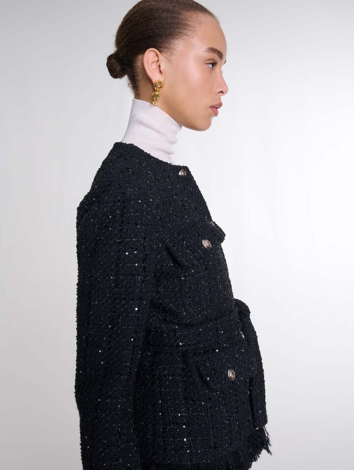 Giacca in tweed con lustrini