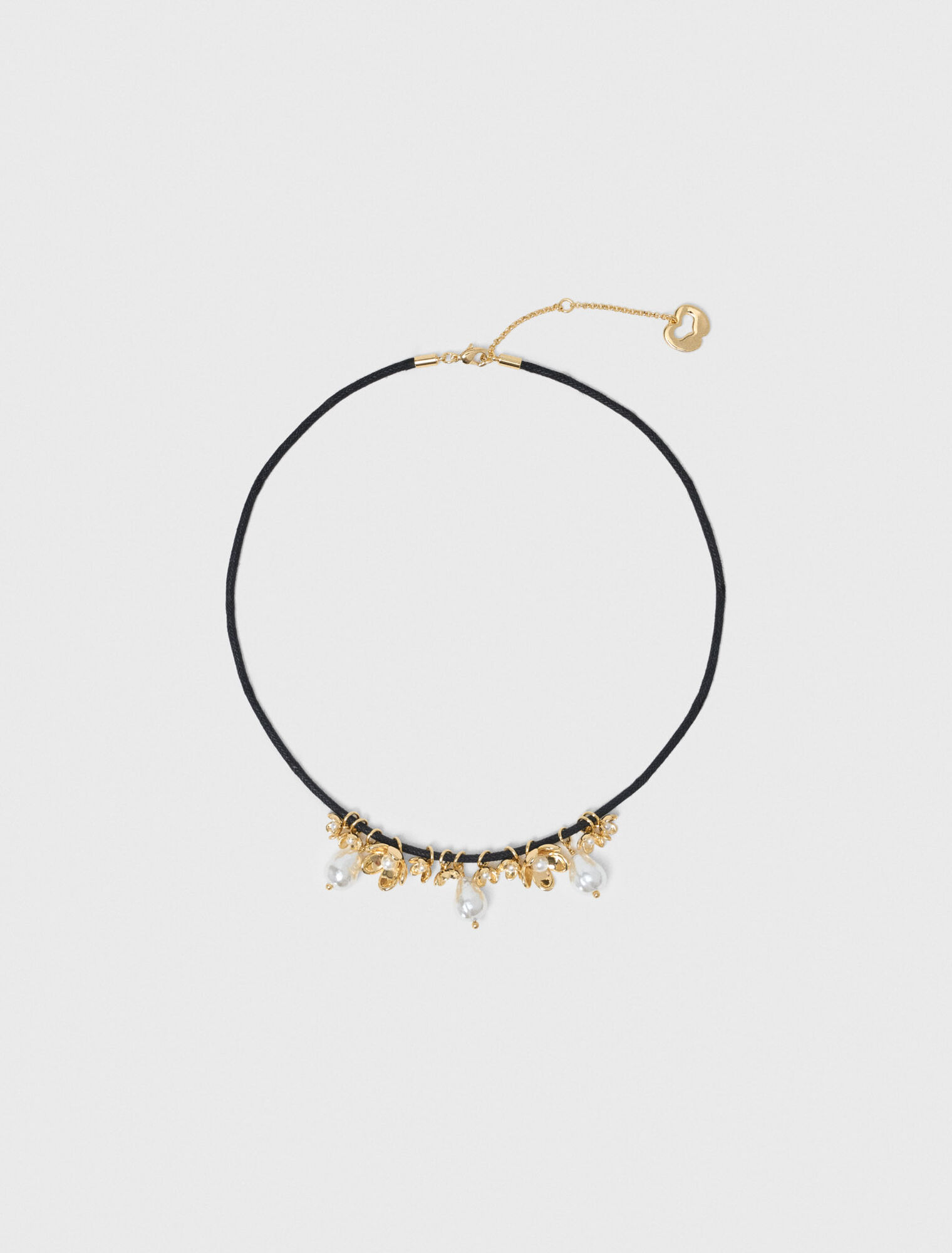 Collana cordino dettagli floreali