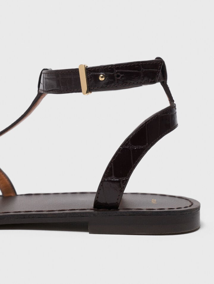 Sandali bassi in pelle con listini