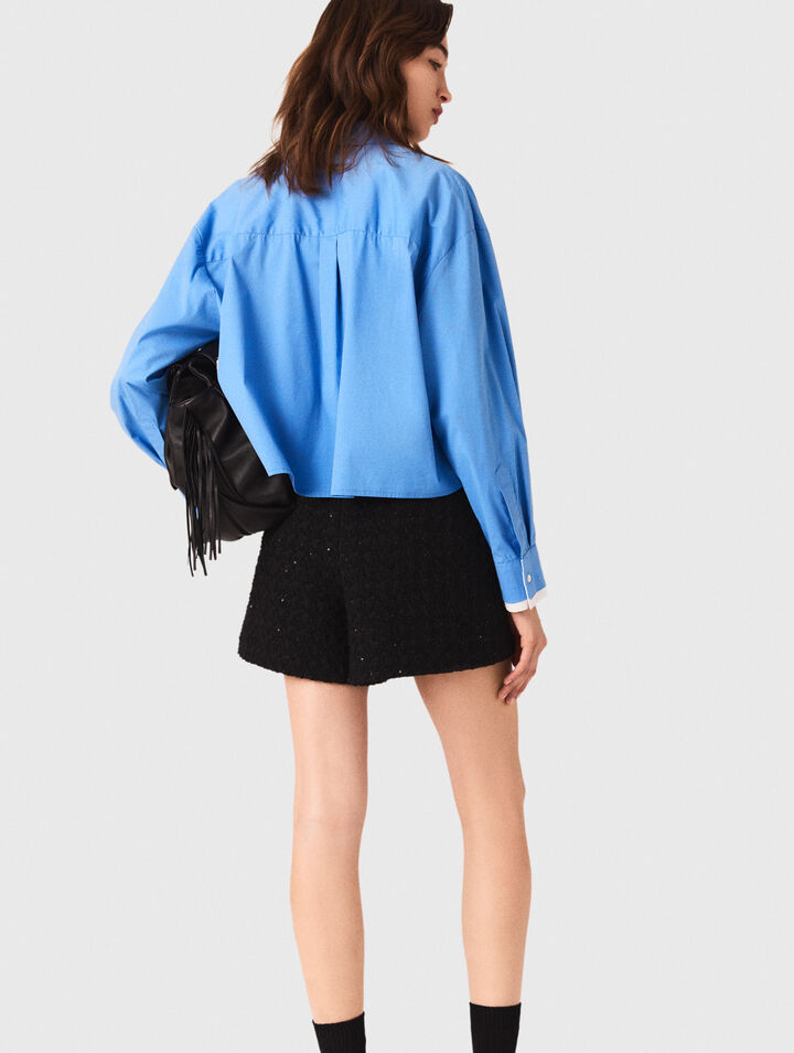 Shorts in tweed con strass