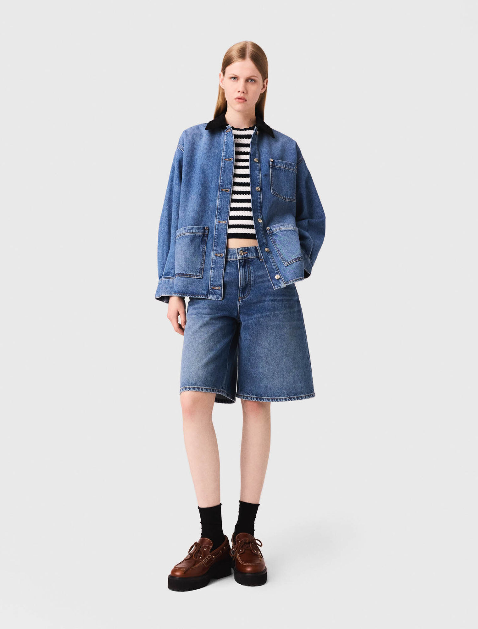 Giacca di jeans scolorita
