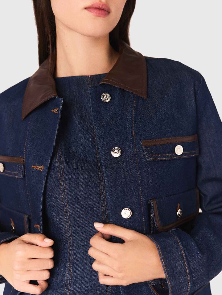 Giacca in denim con colletto finto