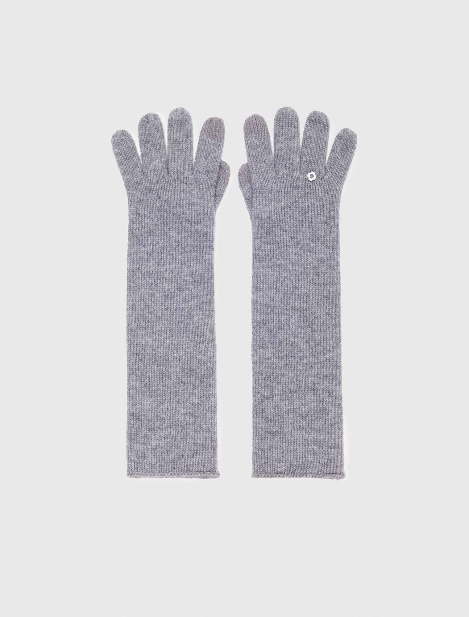 Guanti lunghi in lana e cashmere