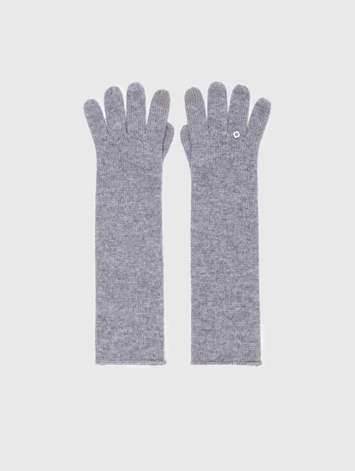 Guanti lunghi in lana e cashmere