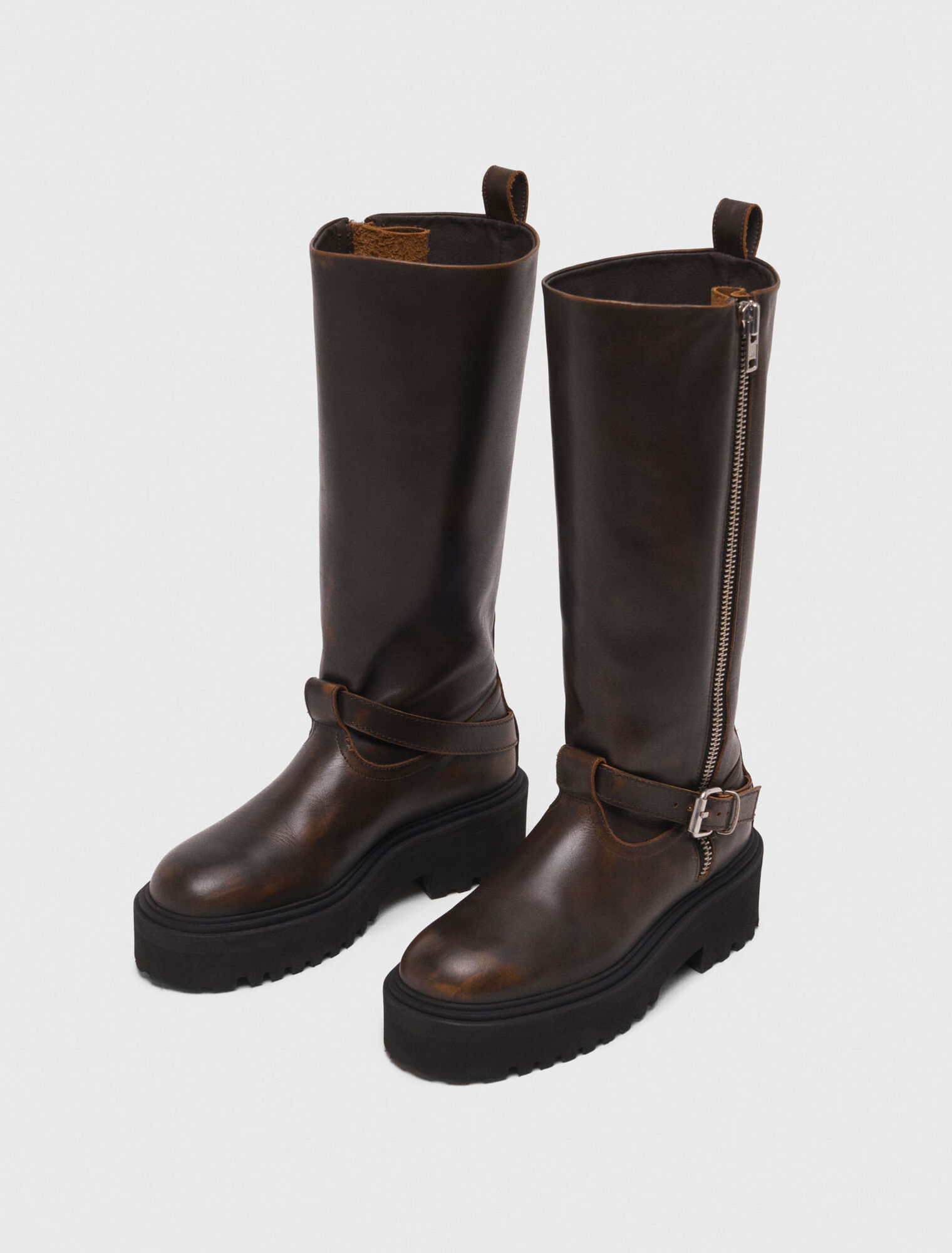 Stivali biker in pelle
