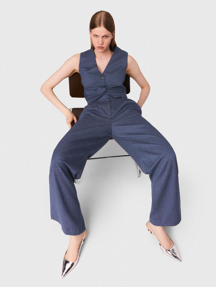 Pantaloni da tailleur con strass
