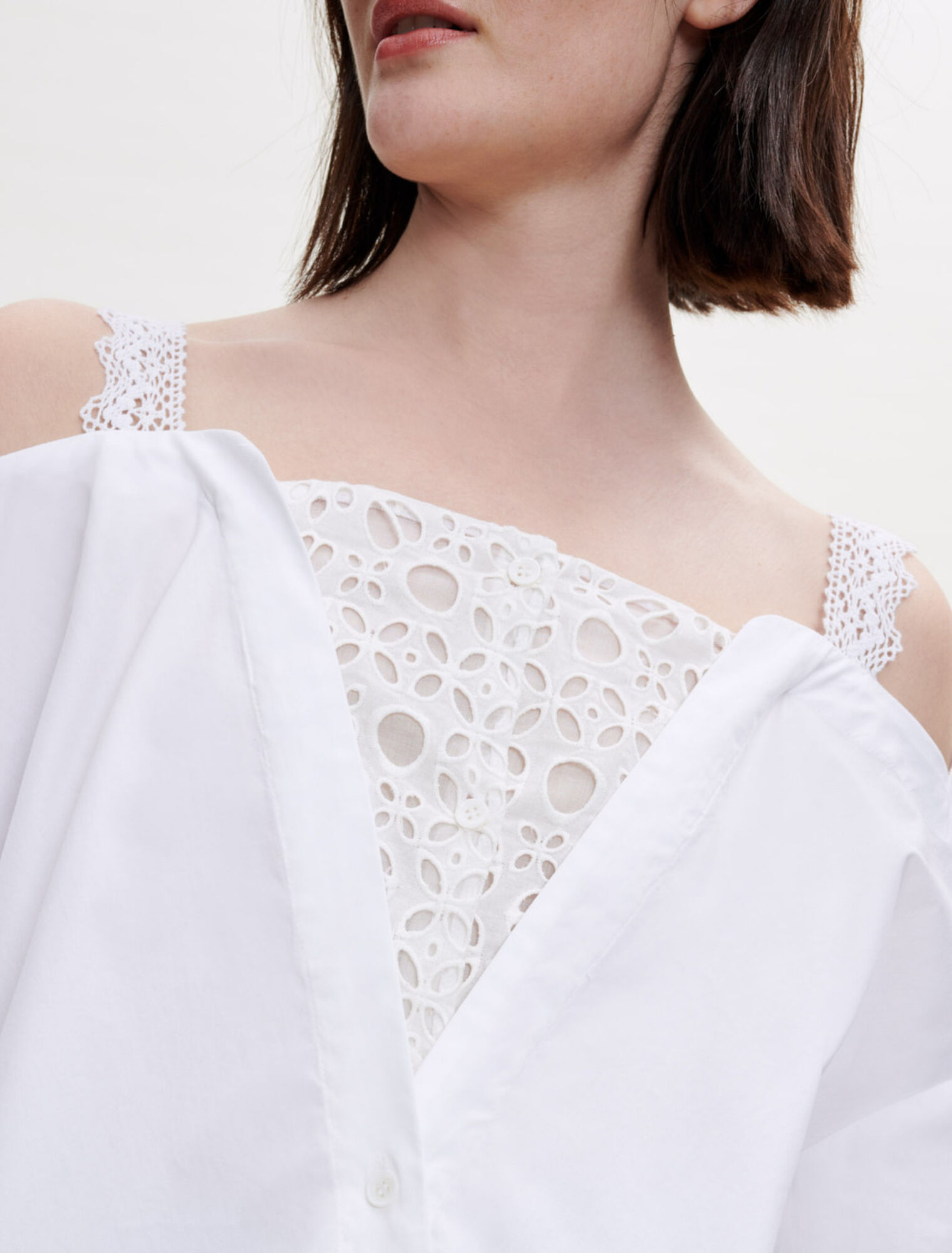 Camicia in pizzo trompe l'oeil