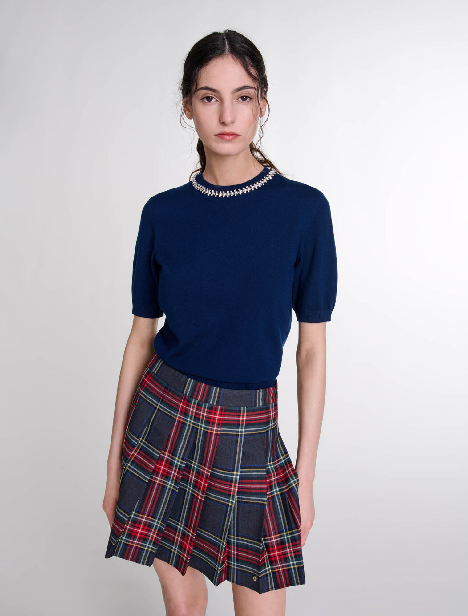 Pullover corto lavorato a maglia