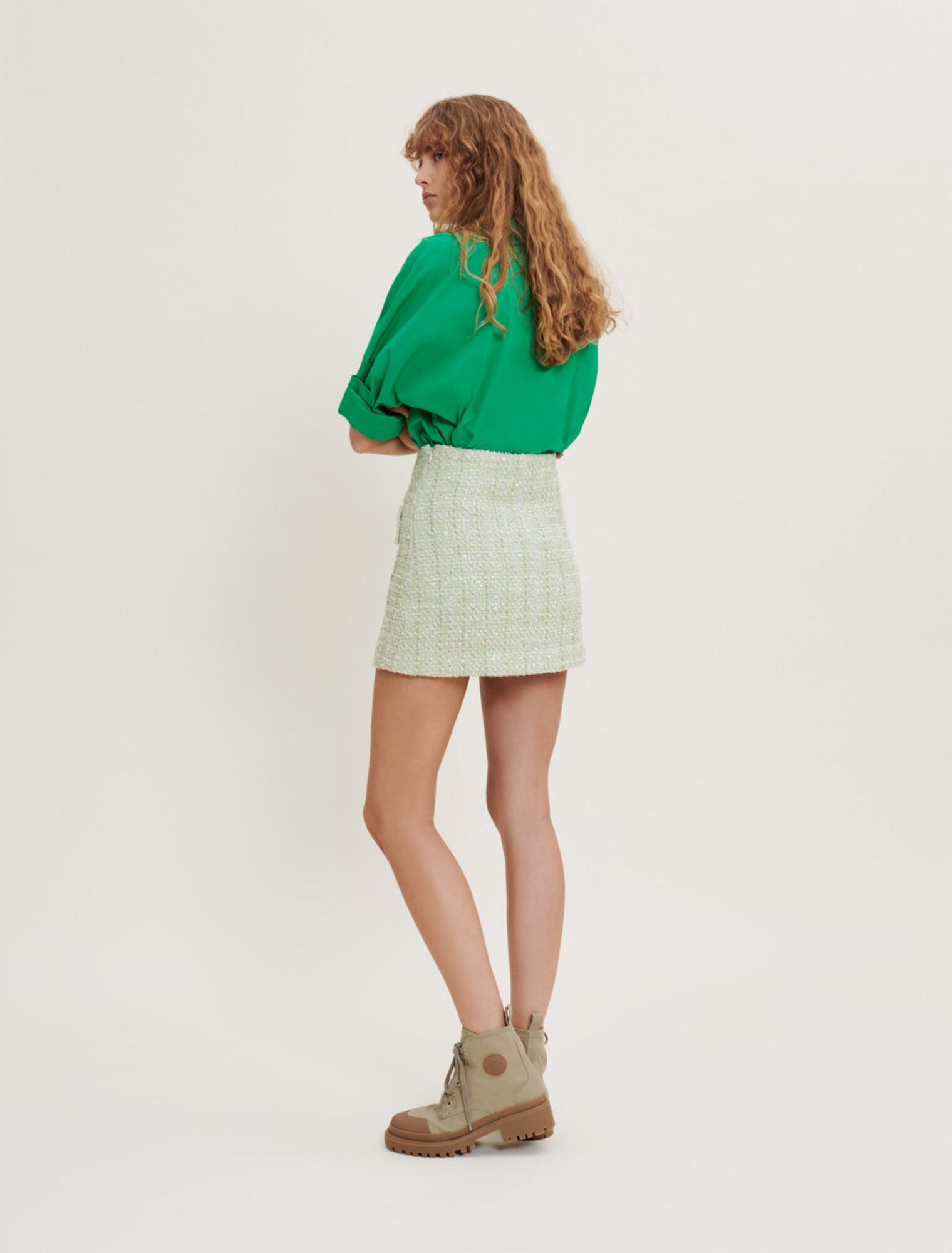 Gonna in tweed lucido