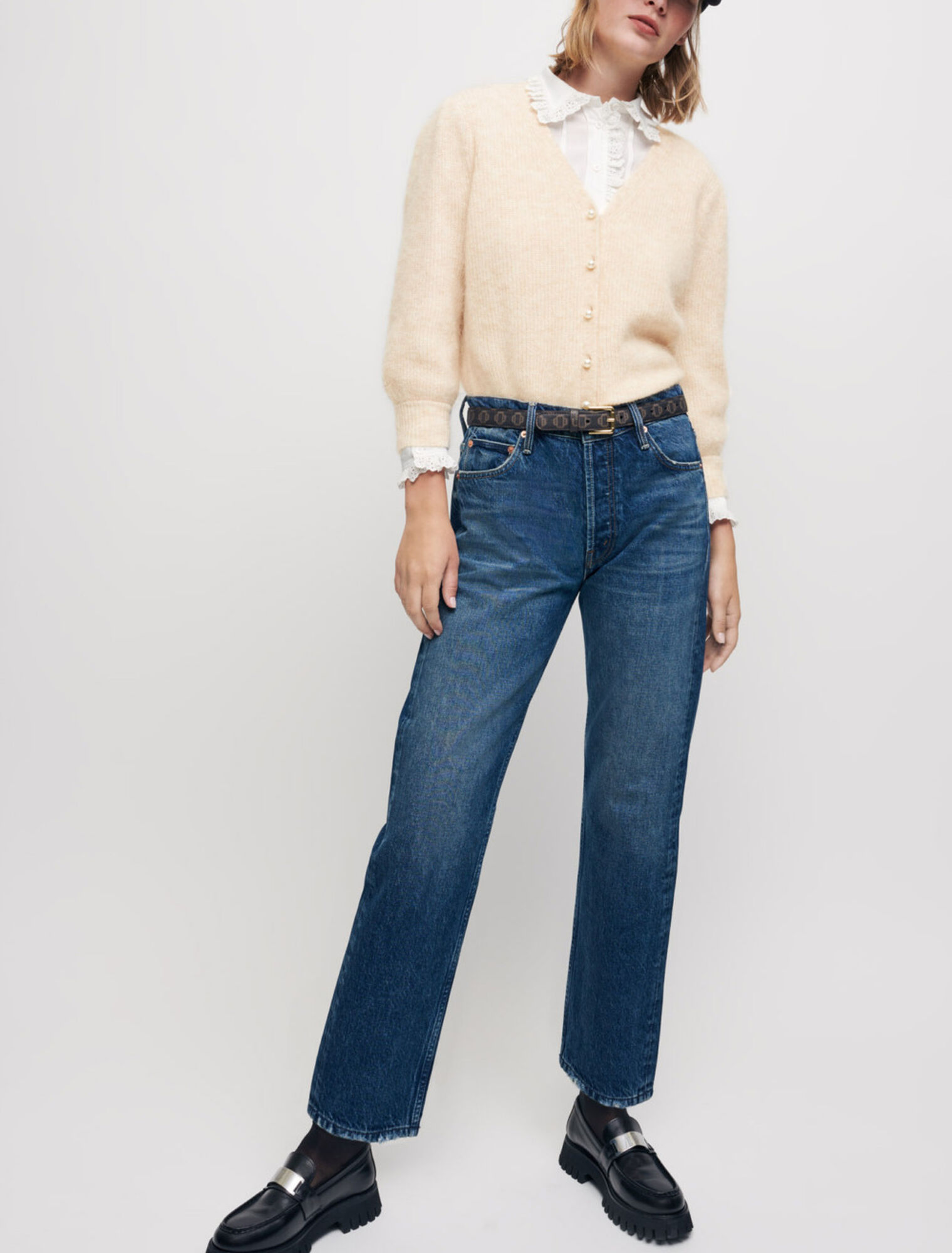 Jeans dritti a vita alta