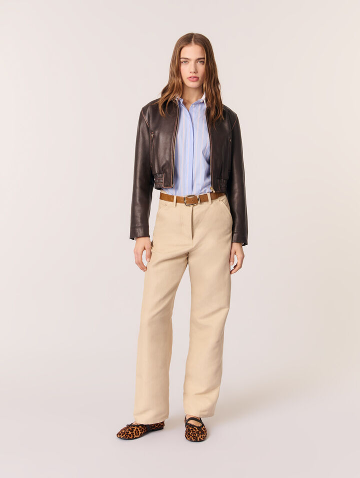 Pantaloni da tailleur lino e cotone