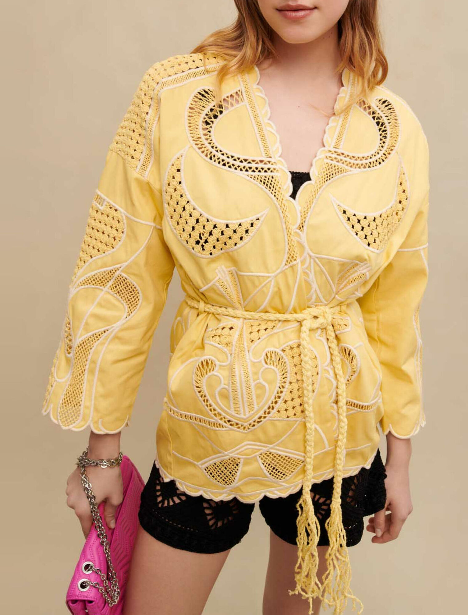 Giacca kimono ricamata