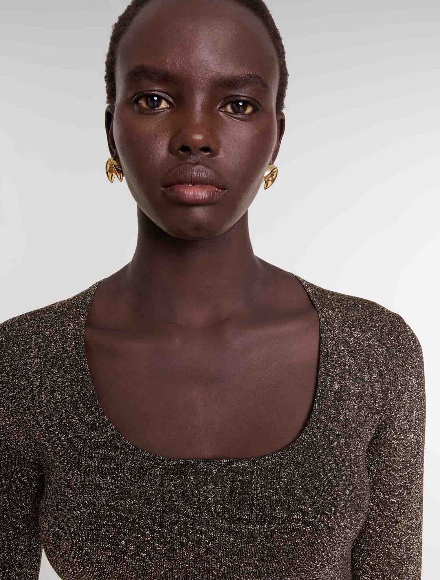 Abito corto in maglia brillante
