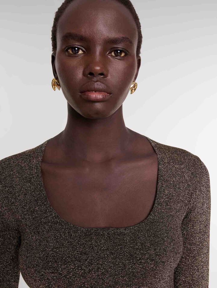 Abito corto in maglia brillante