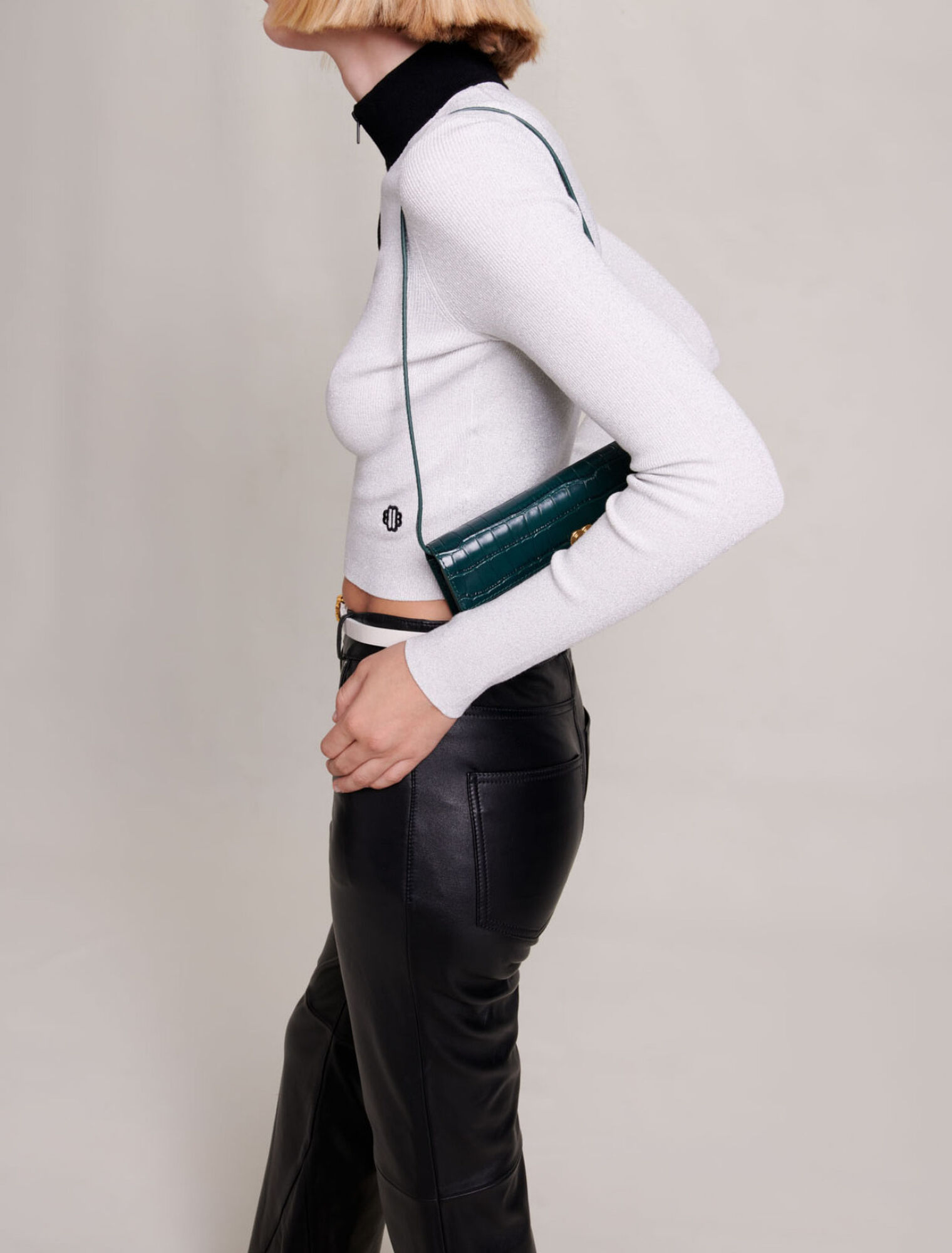 Pull corto in maglia fantasia