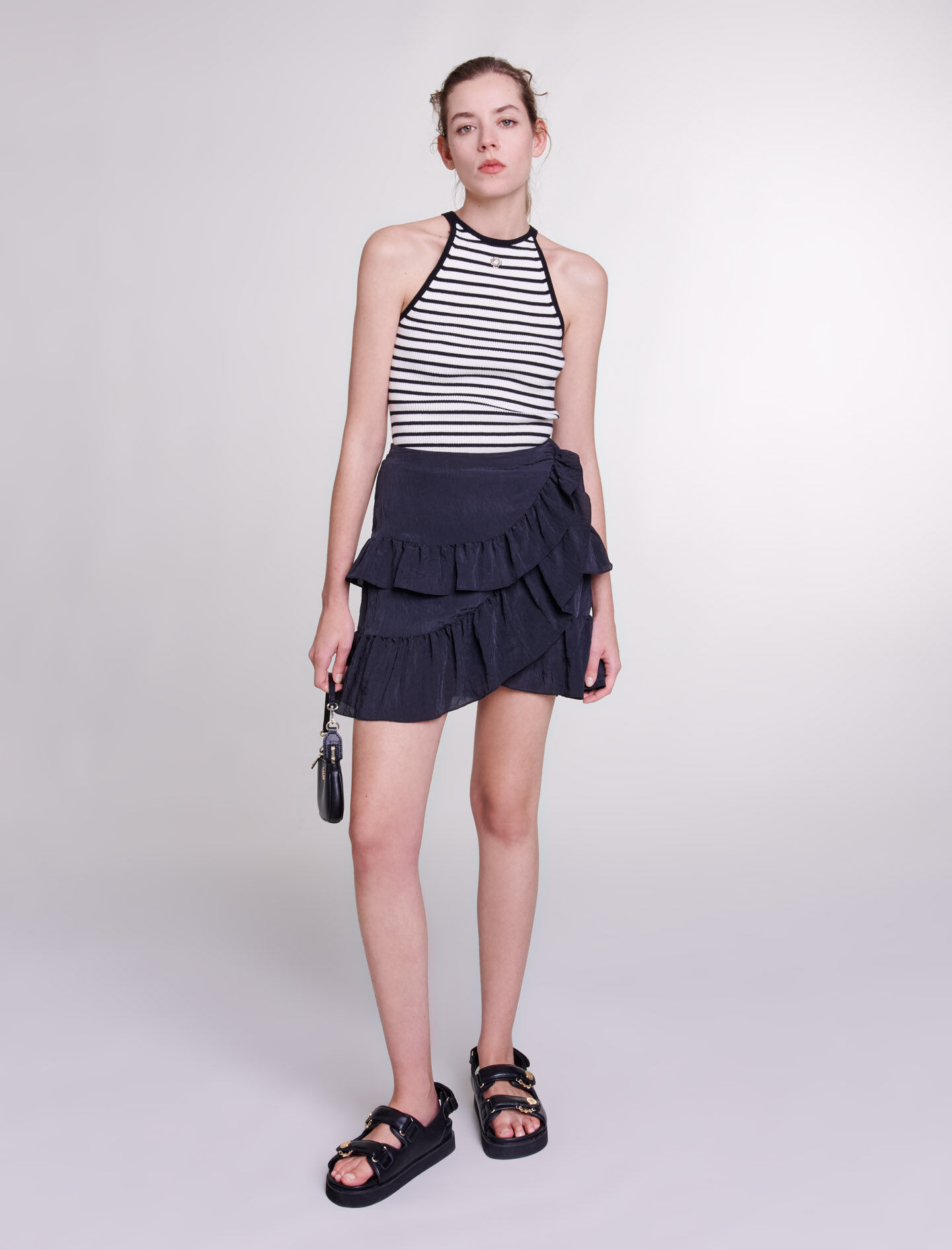 Gonna corta con balze hot sale