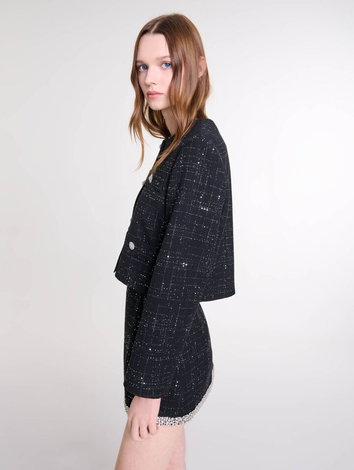 Giacca corta in tweed