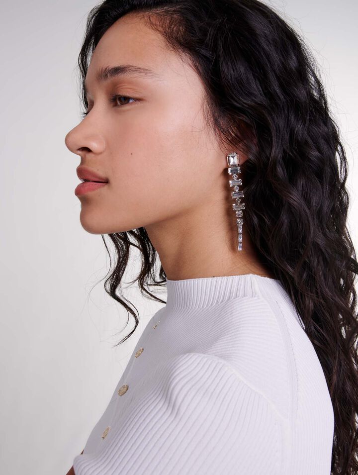 Orecchini con strass a cascata
