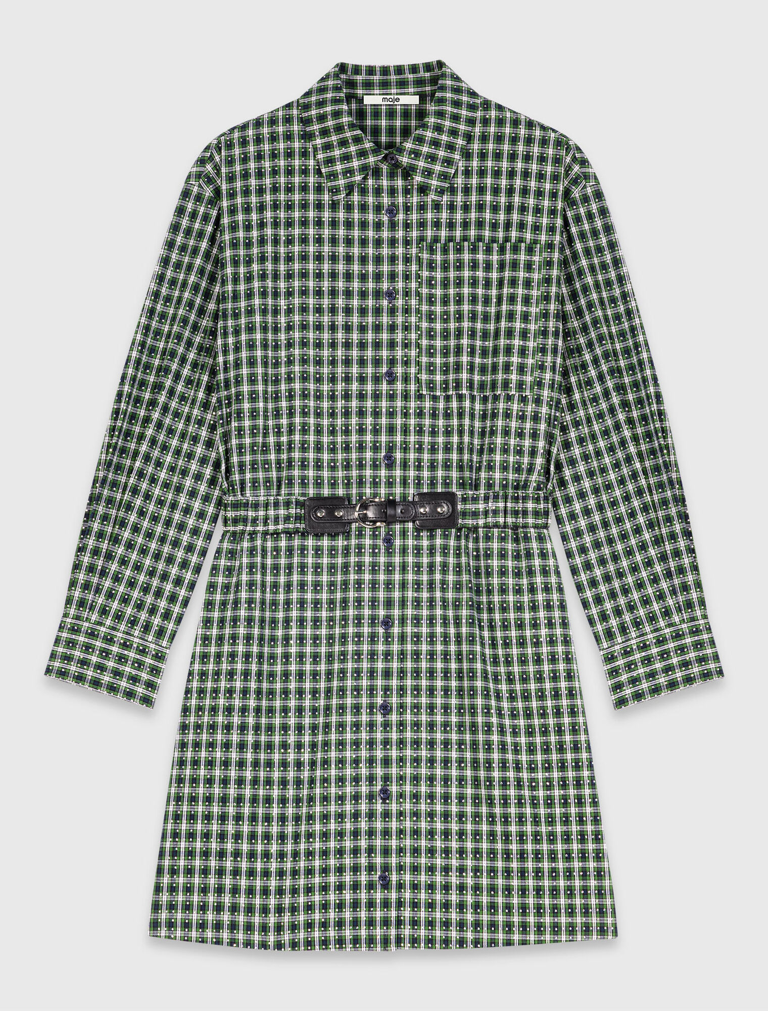 Abito a camicia corto con strass