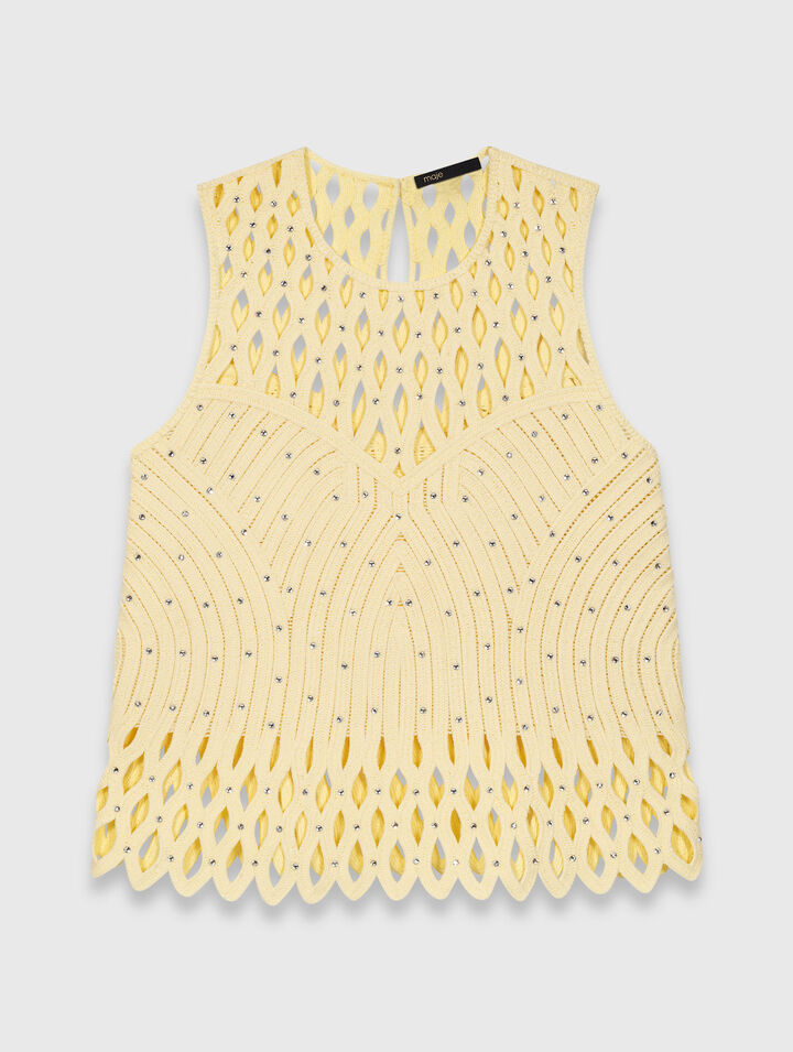 Top in crochet con strass