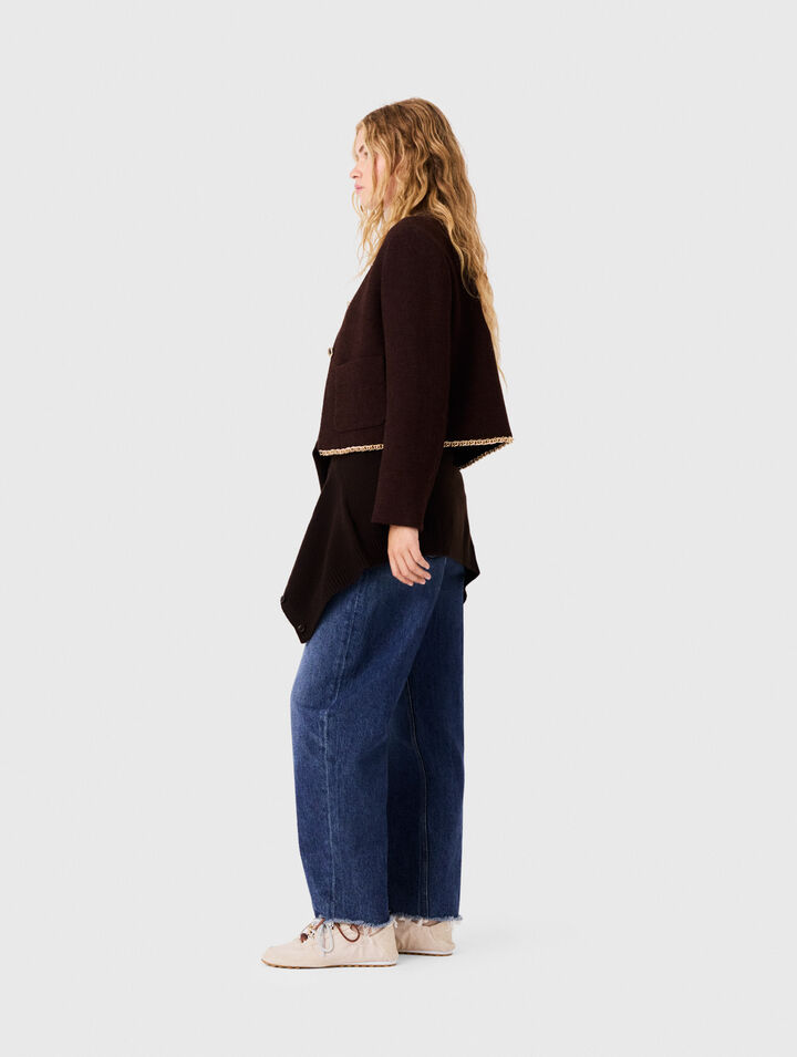 Giacca in tweed con profilo catena