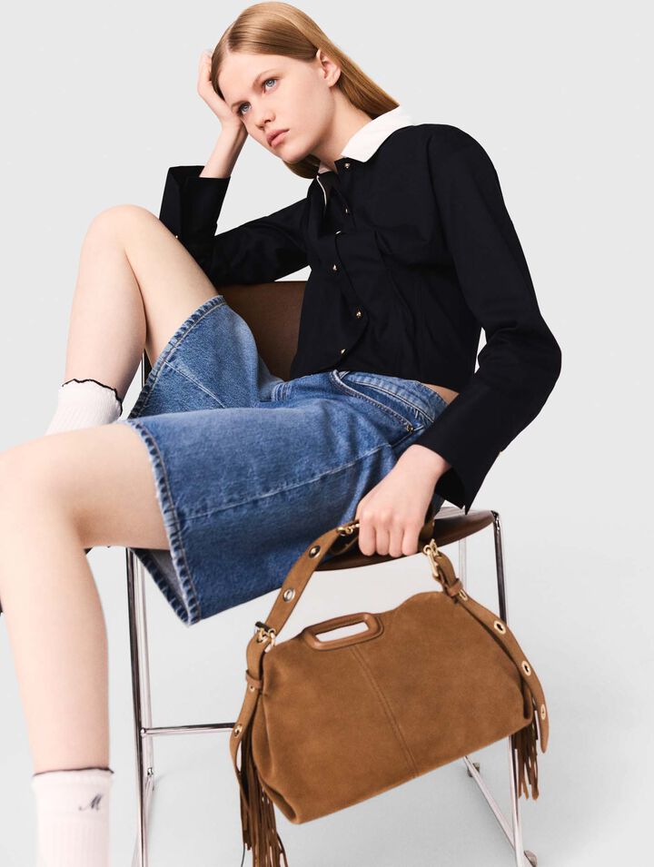 Camicia corta in popeline