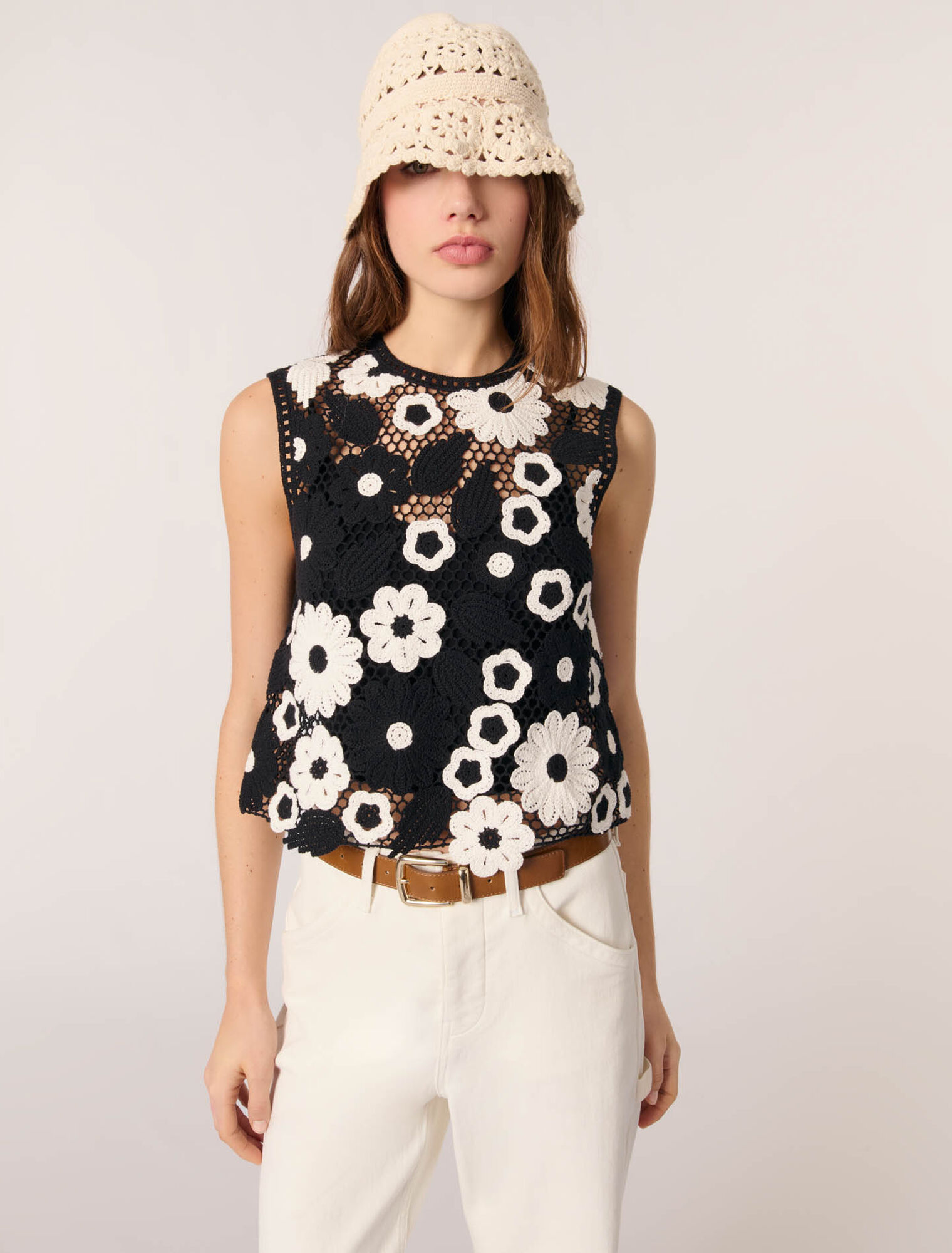 Top in crochet floreale