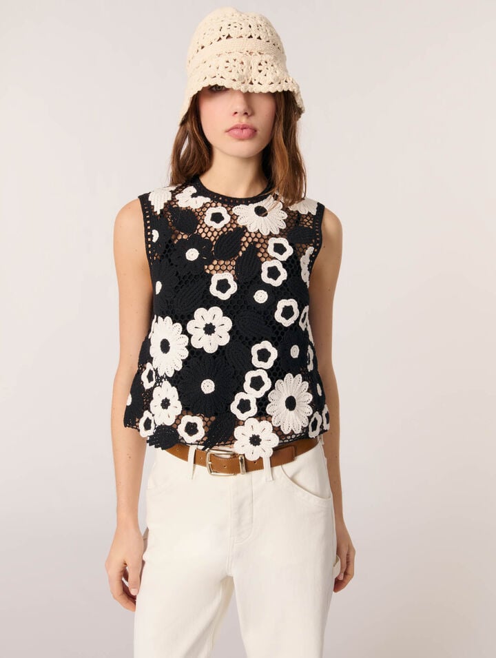 Top in crochet floreale