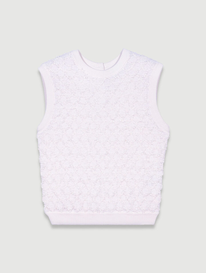 Maglione senza maniche in maglia