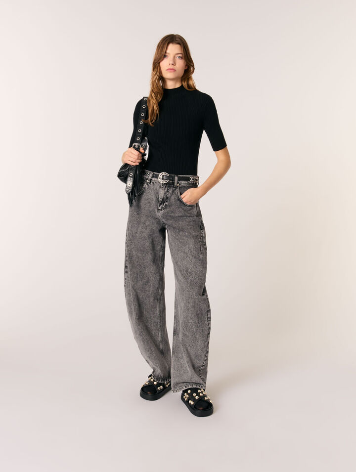Top in maglia a coste