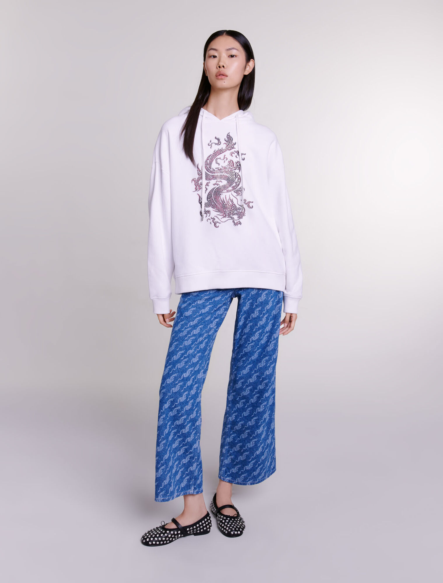 Felpa oversize con strass