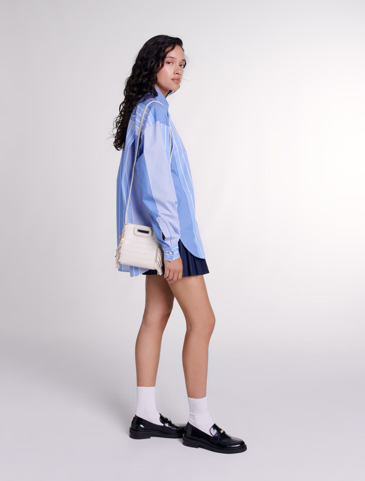 Camicia patchwork a righe 