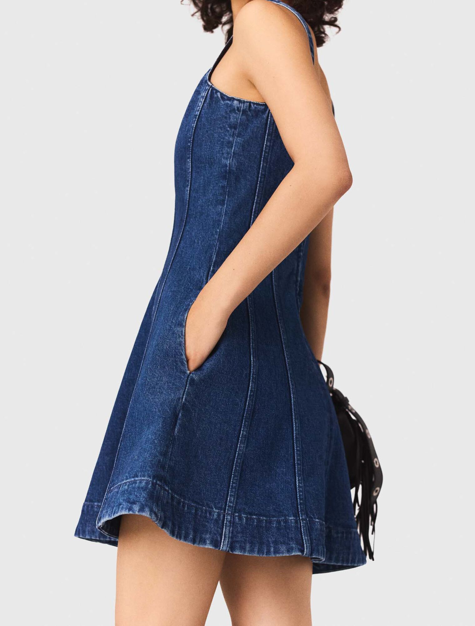 Abito babydoll corto in denim
