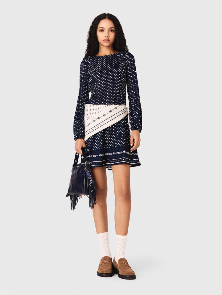 Abito plissettato con stampa