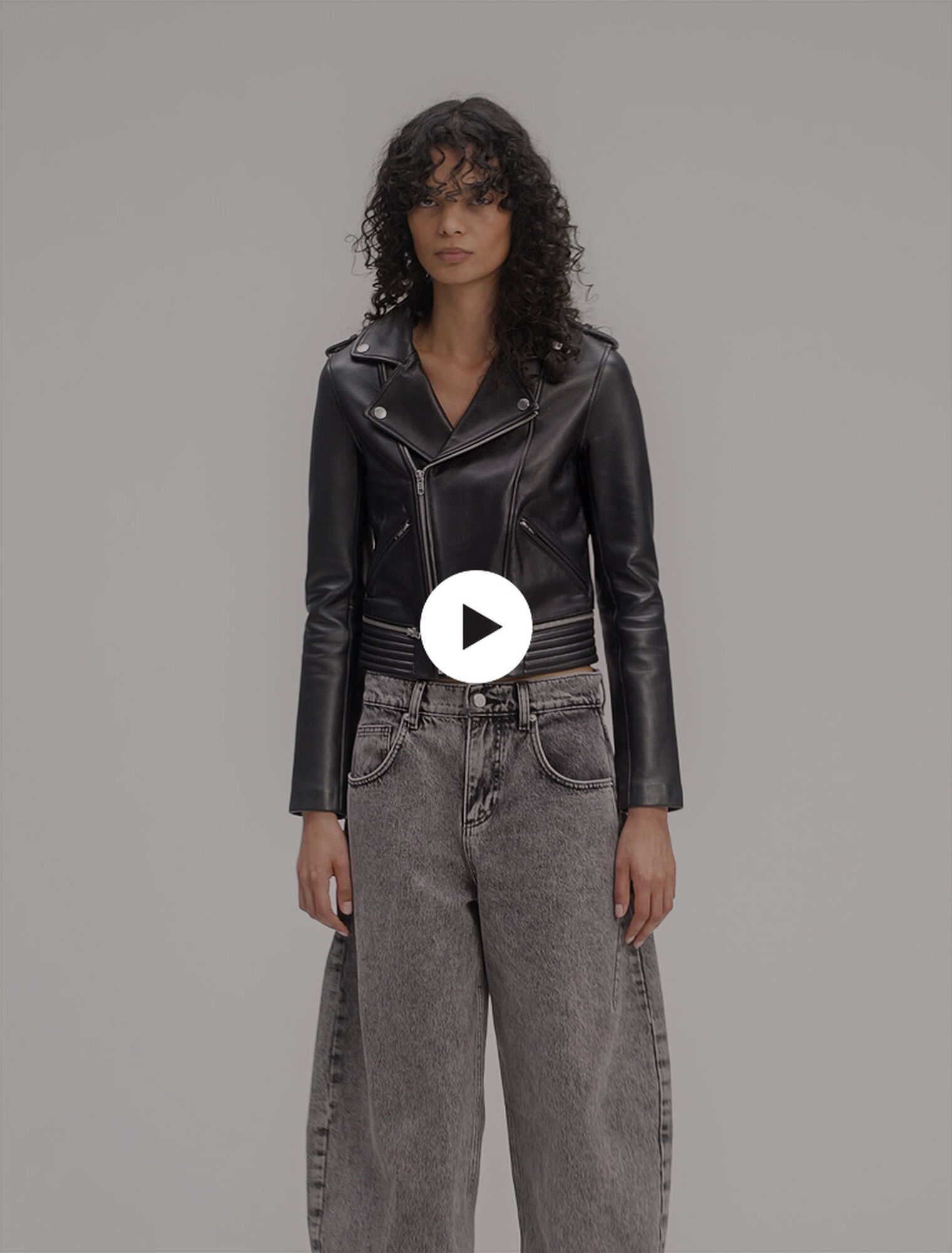 Giubbotto in pelle stile biker