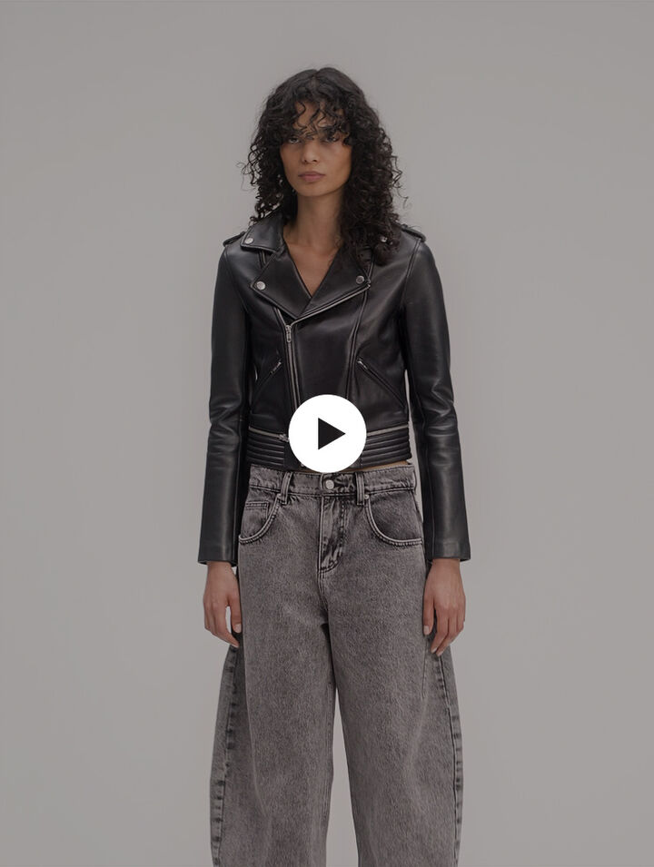 Giubbotto in pelle stile biker