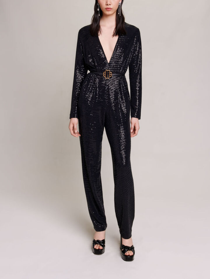 Tuta pantalone con glitter