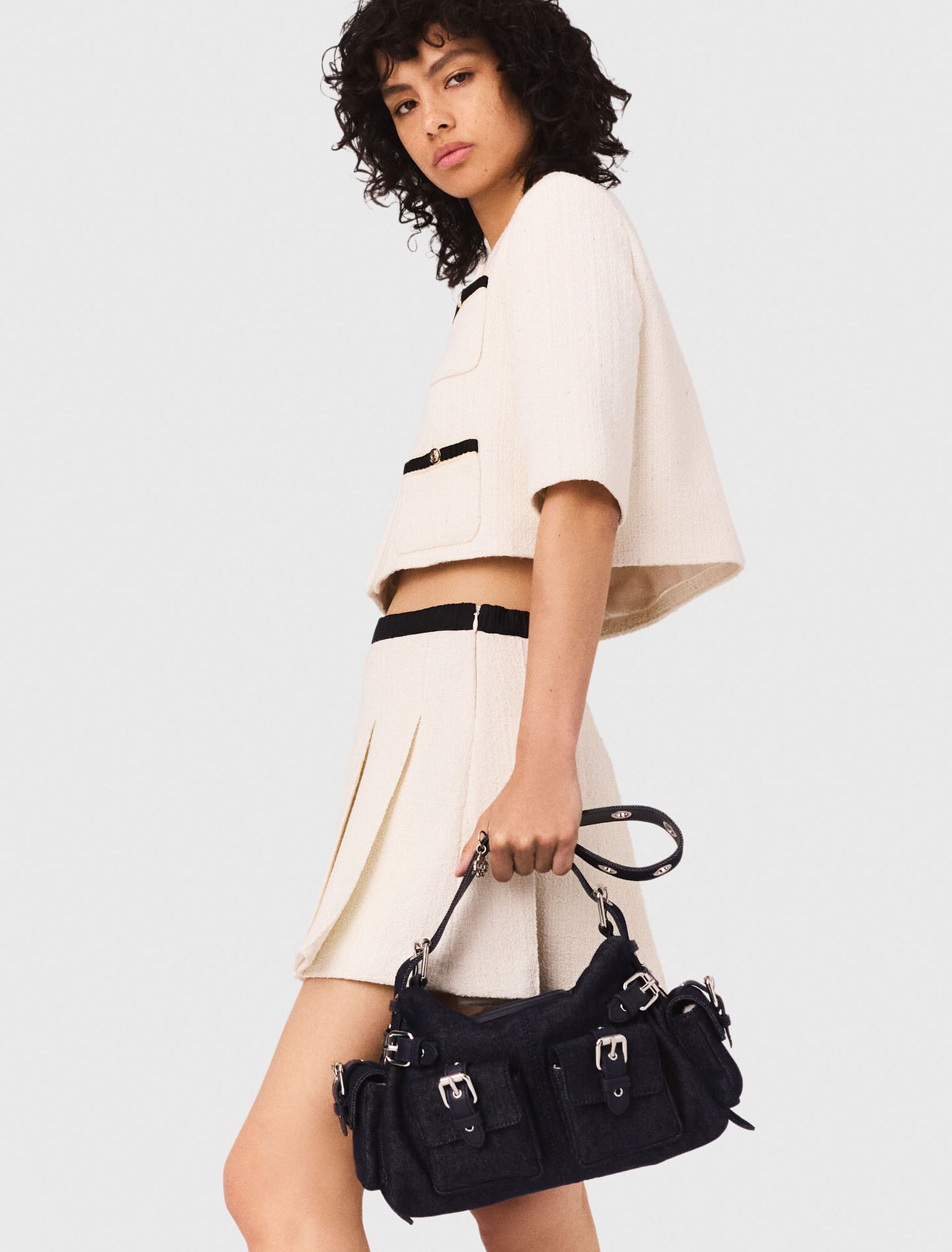Shorts trompe l'œil in tweed