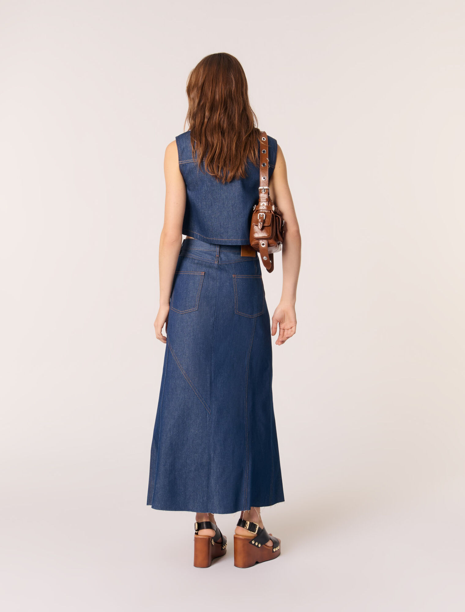 Panciotto corto in denim
